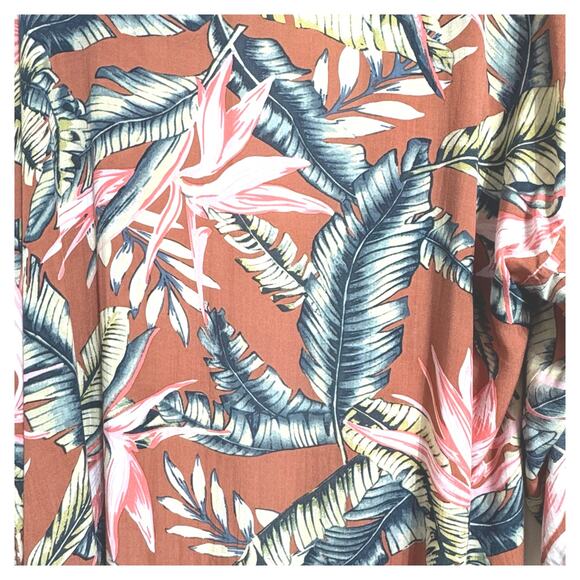 Loft Women’s Tangerine Floral Kimono Duster Long Sleeve Flowy Modal M/L - Picture 10 of 10